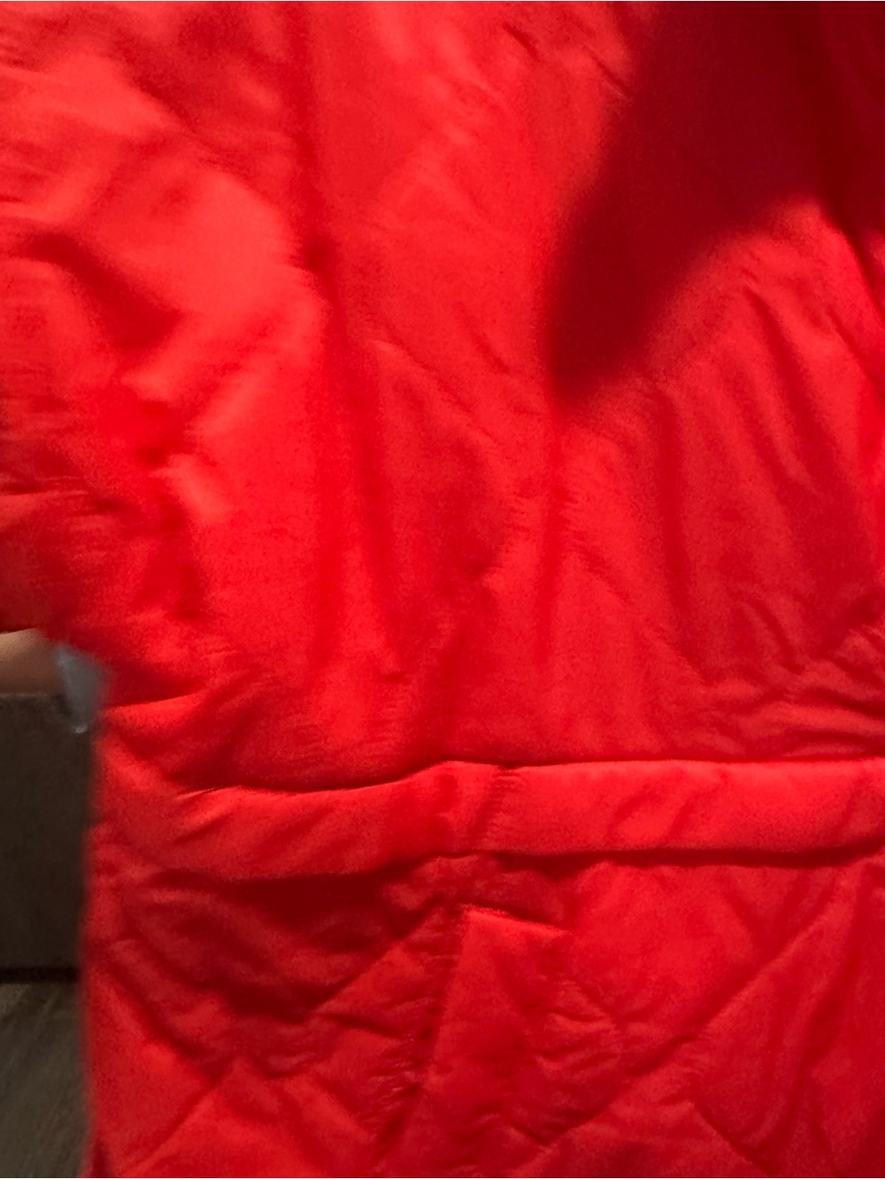 Quilted Oversized Packable Half Zip Pullover Jacket - Red Orange - Picture 14 of 16
